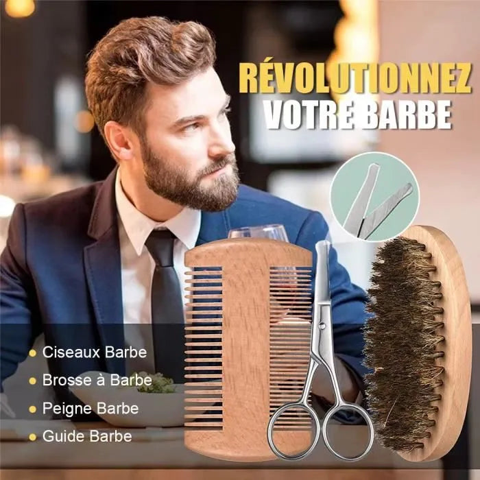 Kit BarbePro™ – Soin Complet pour une Barbe Propre, Dense et Stylée
